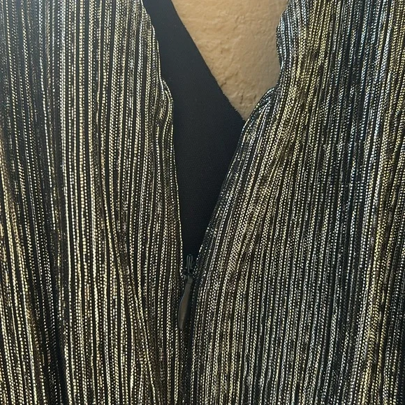 Boston Proper Metallic Lurex Wide Leg Jumpsuit - Picture 4 of 6